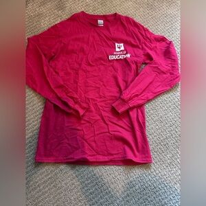 IU Indiana University School of Education Long sleeve Tshirt Adult Small